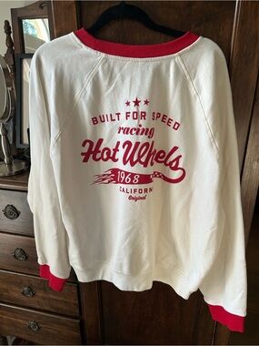 Hot Wheels Built For Speed Racing Sweatshirt - Cream & Red